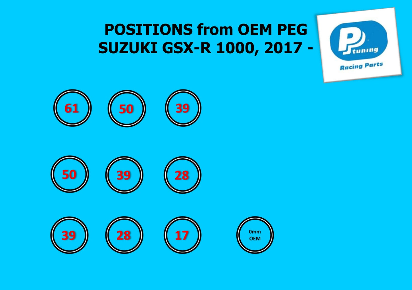 Fußrastenanlage Suzuki GSX-R 1000, (2017 – )
