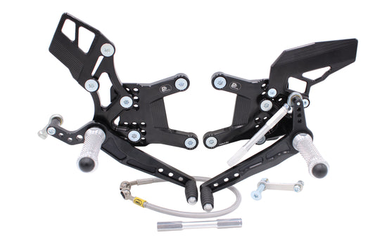 Fußrastenanlage Kawasaki ZX-6R, ZX636 (2019-2024) mit Umkehrschaltung