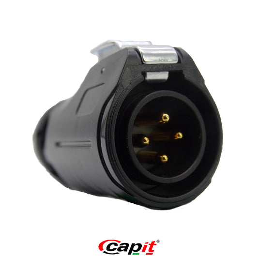 FLIEGENDER MÄNNLICHER STECKER 4 Pins PUSH&PULL FÜR REIFENWÄRMER